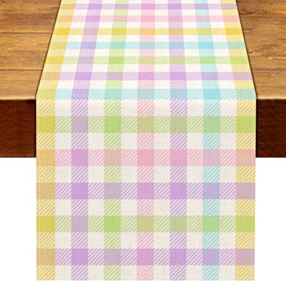 Linen Spring Easter Buffalo‎ Check Plaid Table Runner